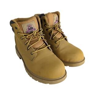 Brahma Caraway 6 Steel Toe Work Boots Women's Size 9 Slip Resistant, Wheat Beige